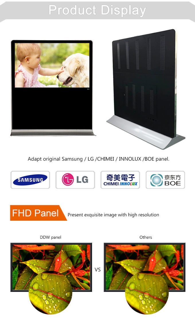 IP65 imprägniern Kiosk-Touch Screen der LCD-Videowand-digitalen Beschilderung im Freien eine 49 Zoll-freie Stellung
