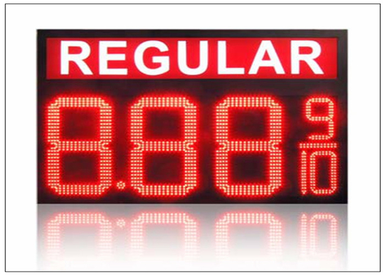 Tankstelle-Zeichen IP68 LED/4 Stellen nummerieren Anzeige mit Winkel der Betrachtung 110°, Stahloberteil
